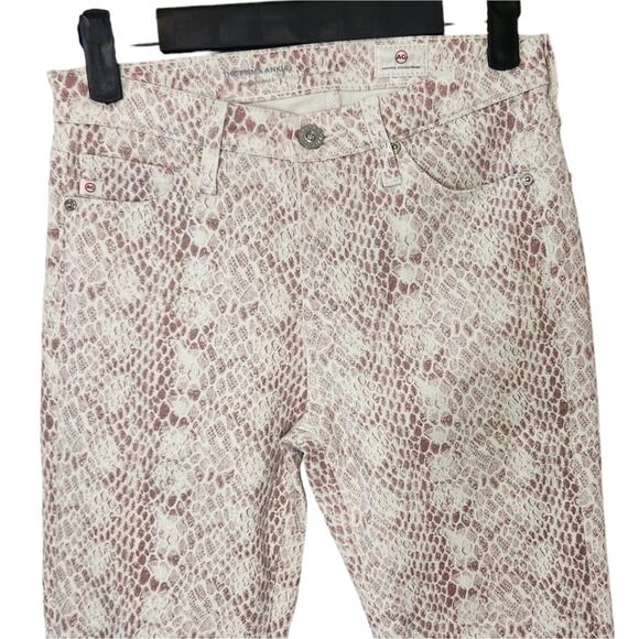 AG Adriano Goldschmied Denim Prima Mid Rise Ankle Snake print Jeans 24 - Picture 6 of 9